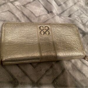 Coach gold Accordion Zip Wallet